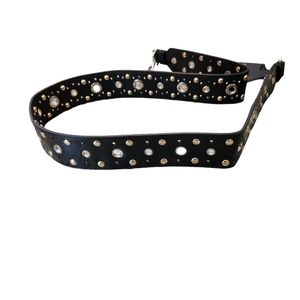 Maje Sacha Black Leather Bag Strap Studded